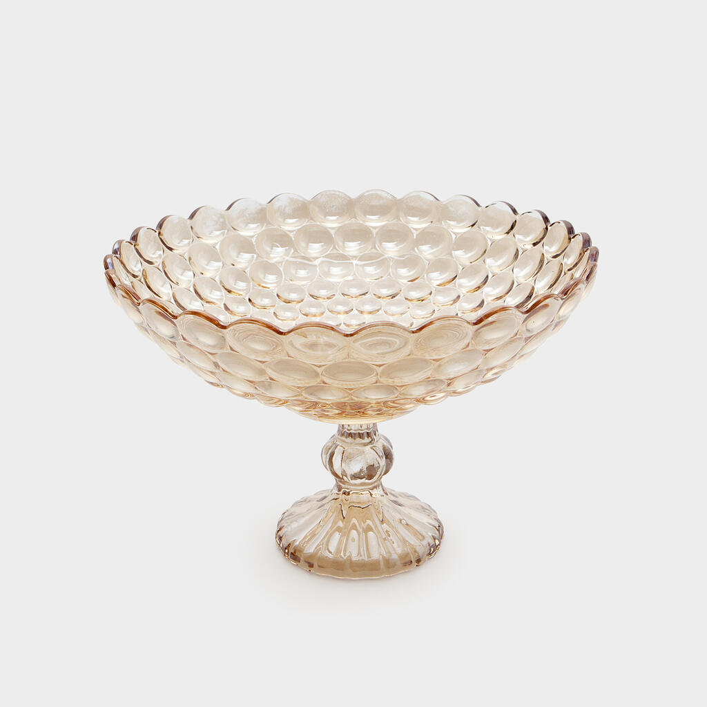 FRUTEIRA VIDRO DOURADO BOLHA
