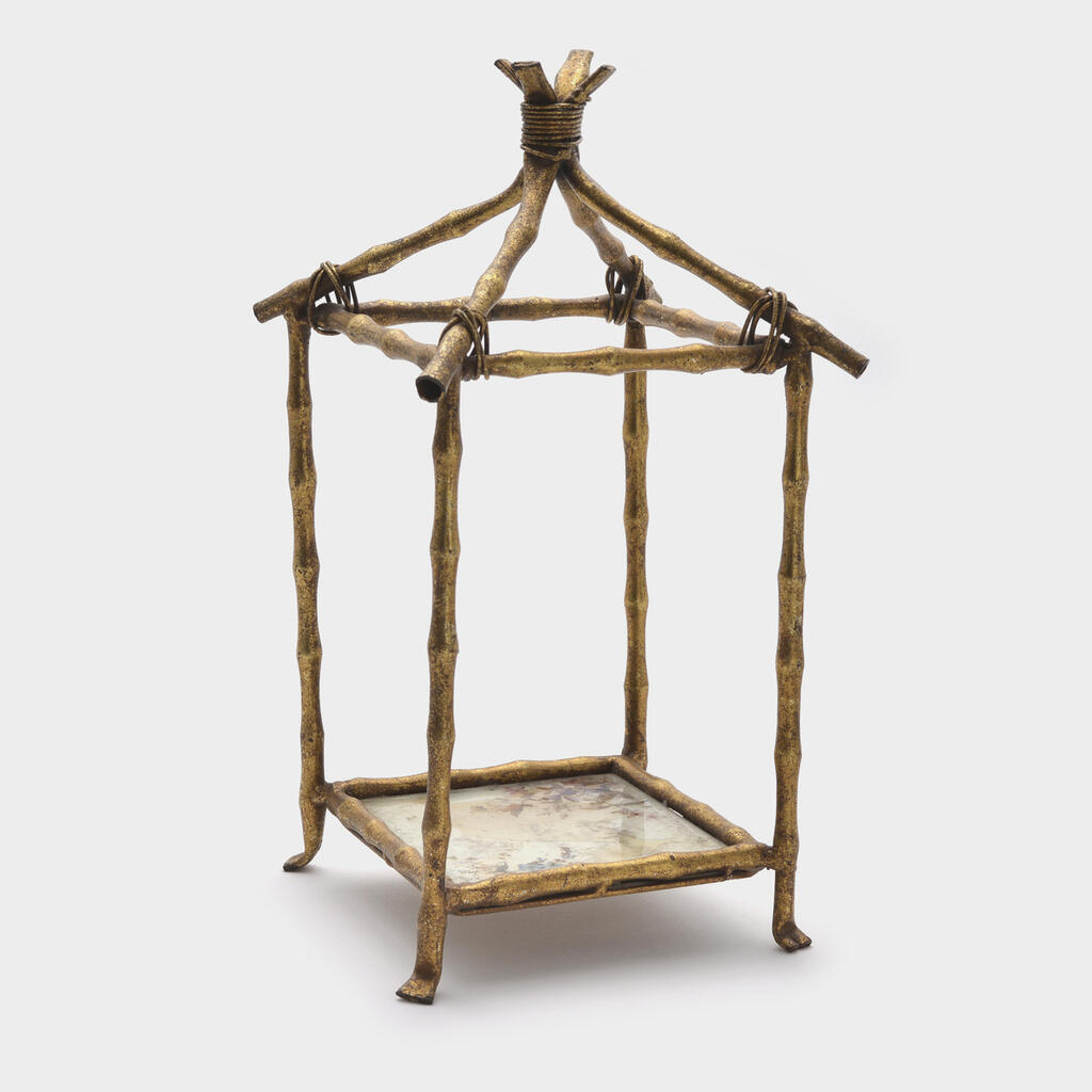 GAIOLA BAMBU DOURADA FAUX