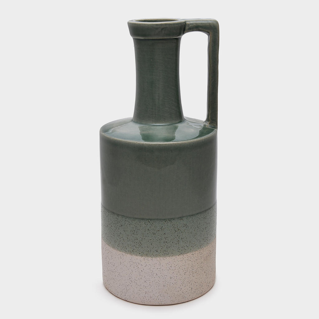 GARRAFA CERÂMICA CELADON E OCRE