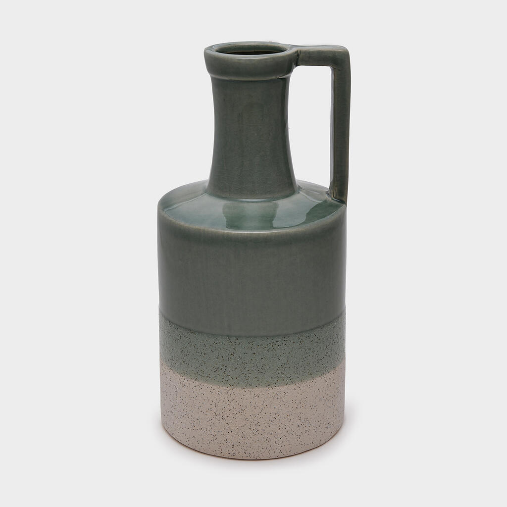 GARRAFA CERÂMICA CELADON E OCRE