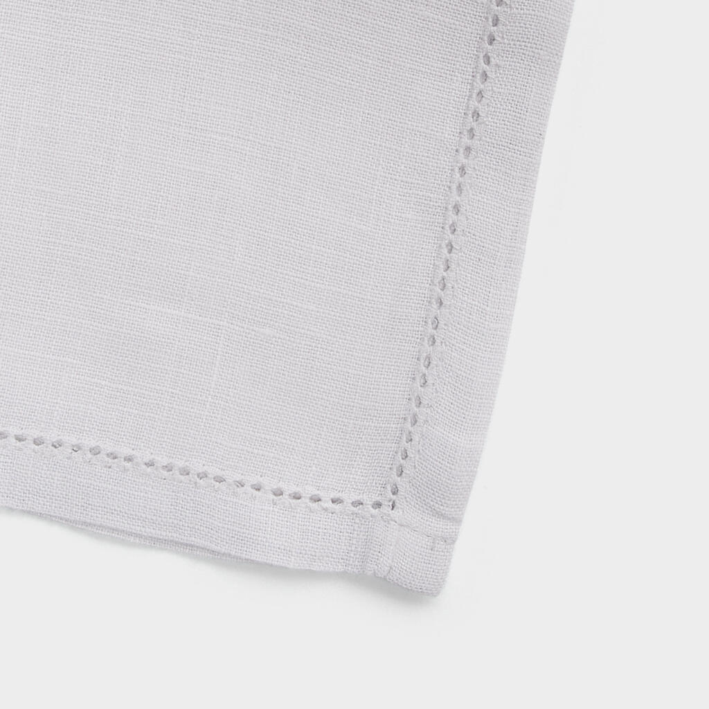 GUARDANAPO COQUETEL LINHO CINZA CLARO PONTO AJOUR