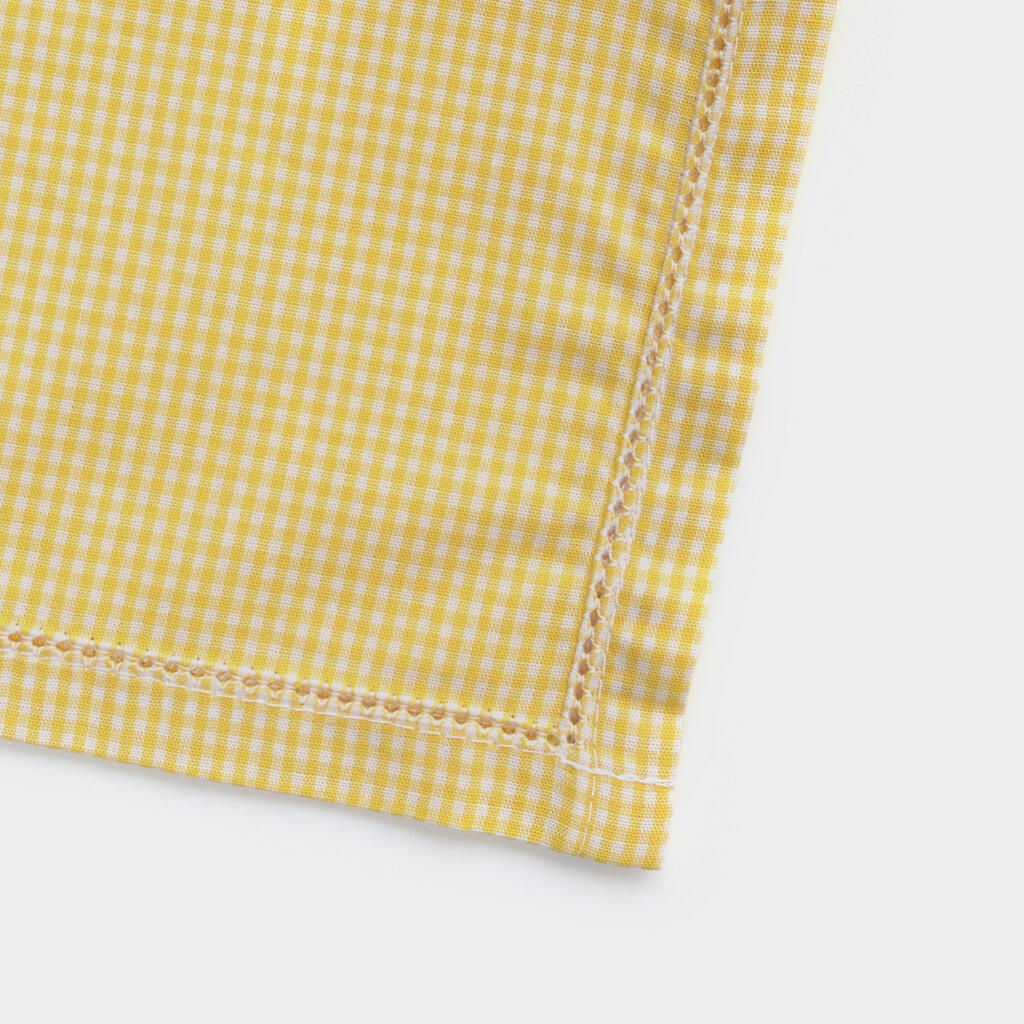 GUARDANAPO COQUETEL AMARELO XADREZ PONTO AJOUR
