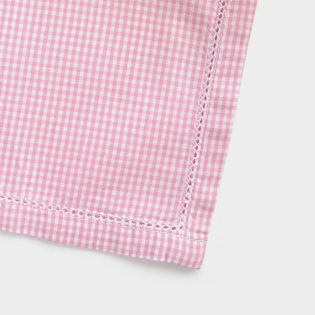 GUARDANAPO COQUETEL ROSA XADREZ PONTO AJOUR