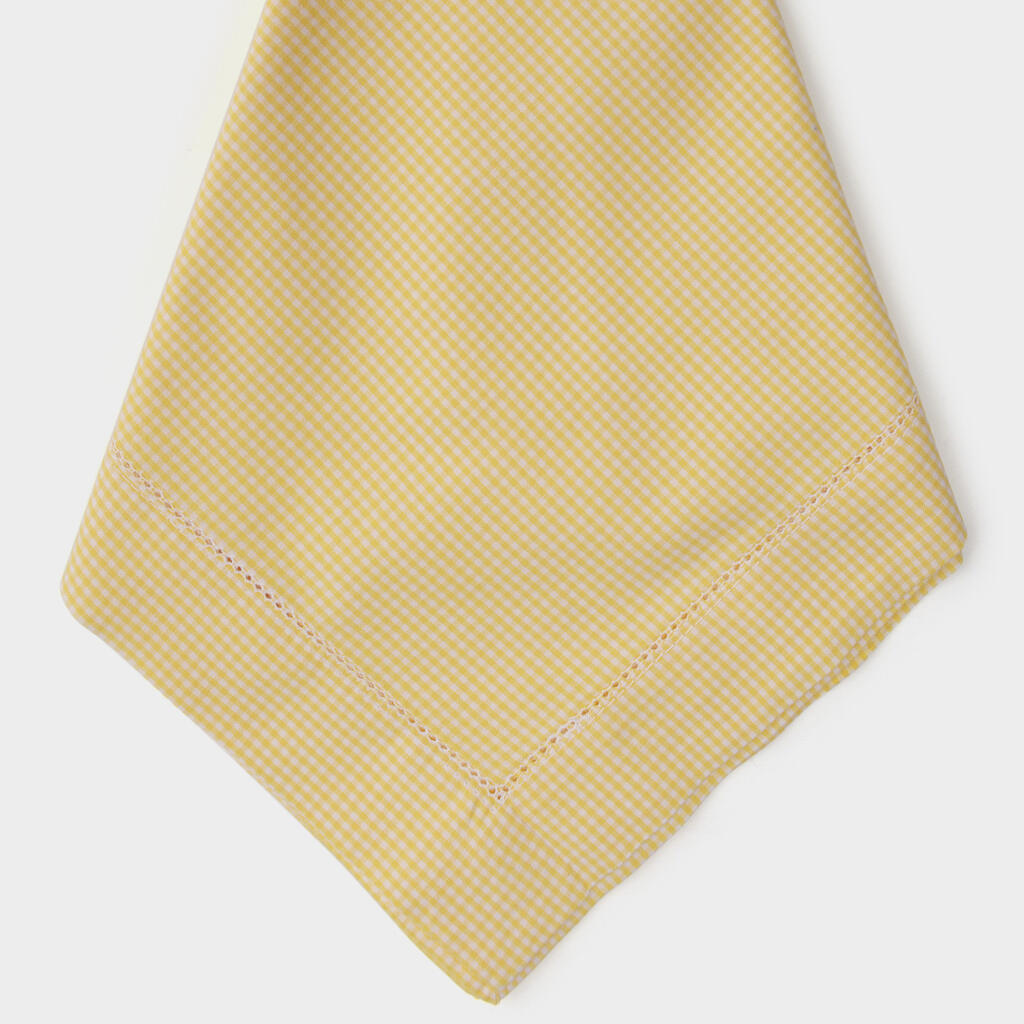 GUARDANAPO AMARELO XADREZ PONTO AJOUR