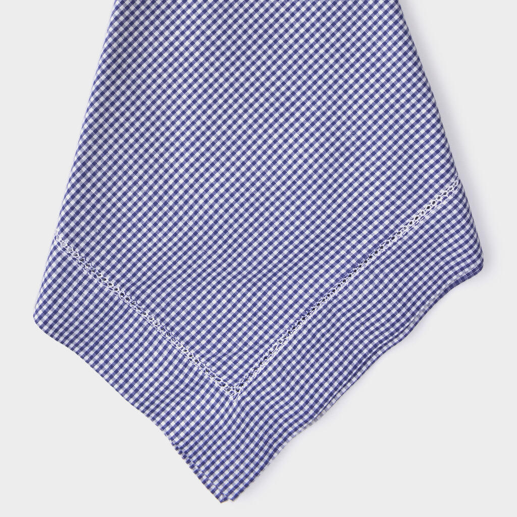 GUARDANAPO AZUL XADREZ PONTO AJOUR