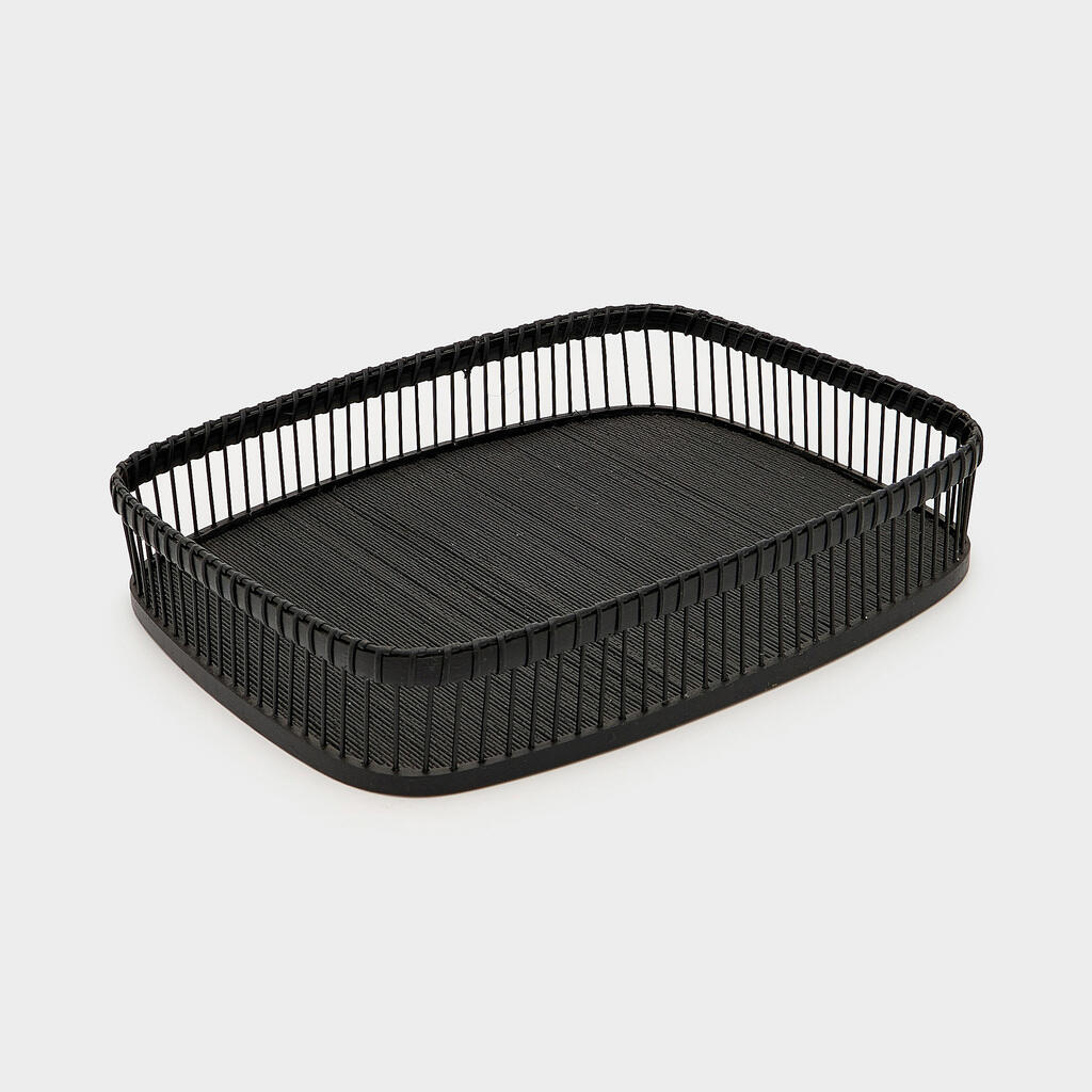 BANDEJA RETANGULAR BAMBU PRETA