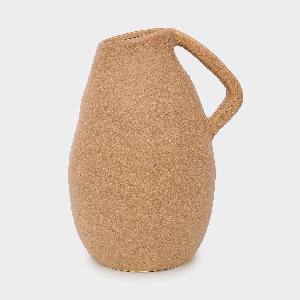 JARRA CERÂMICA TIJOLO TEXTURA ALÇA COTOVELO