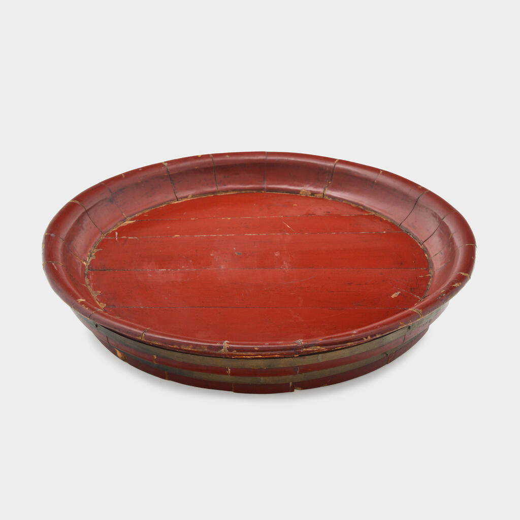 BANDEJA REDONDA CHINESA VERMELHO COM CINTA