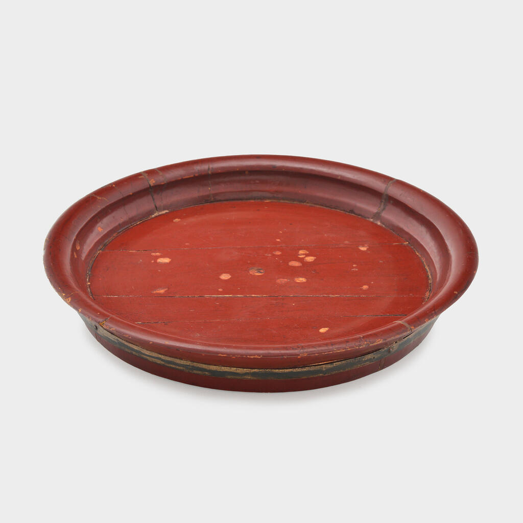 BANDEJA REDONDA CHINESA VERMELHO COM CINTA