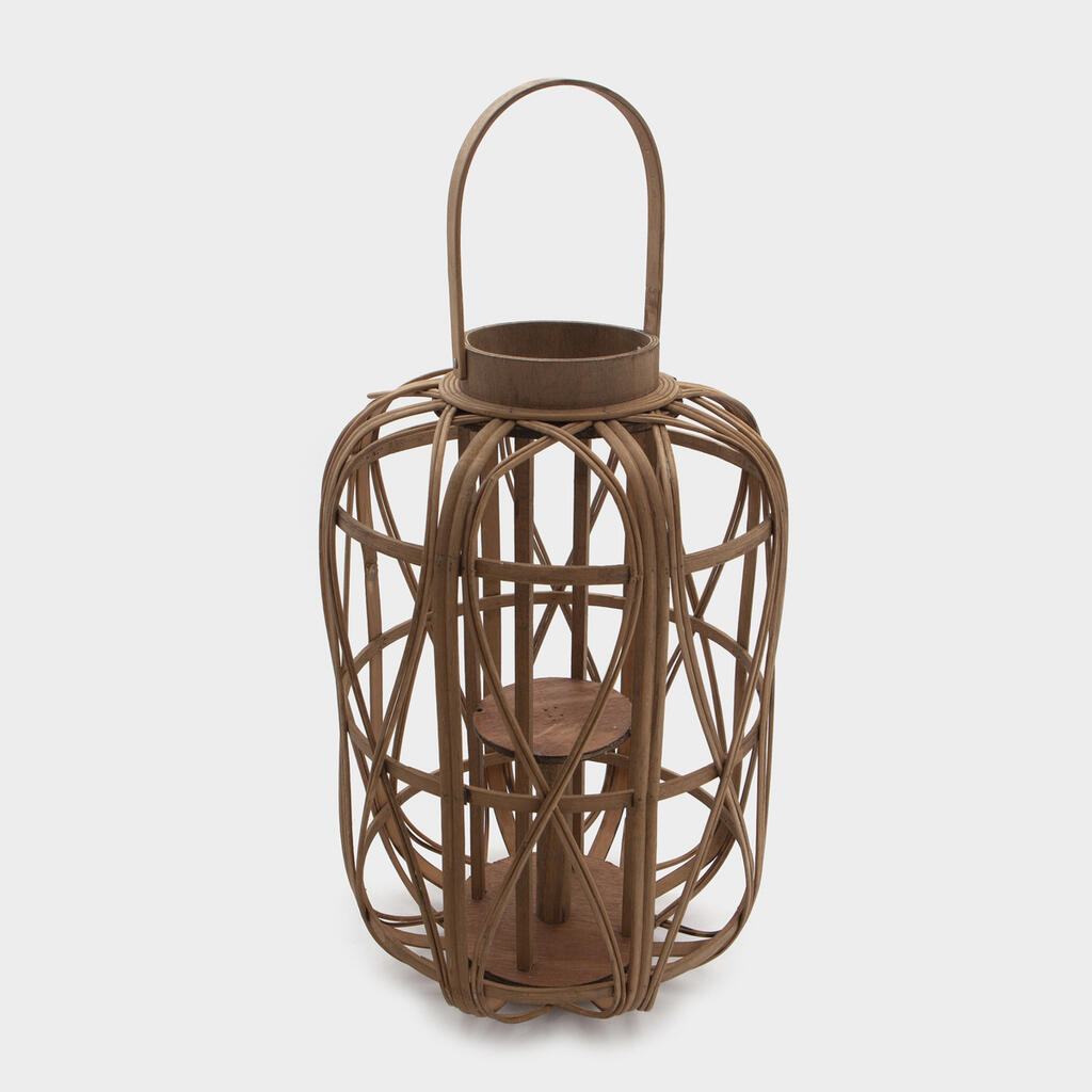 LANTERNA BAMBU VIDRO INFINITO