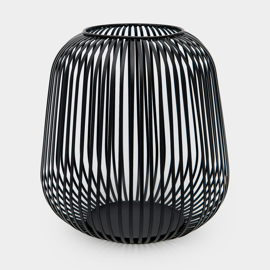 LANTERNA METAL PRETA VAZADA