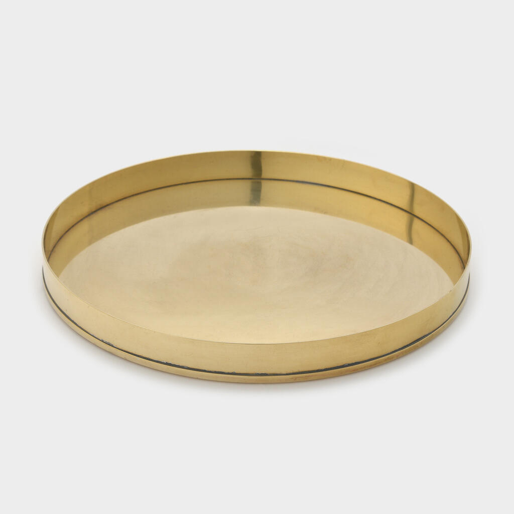 BANDEJA REDONDA DOURADA CAIXA