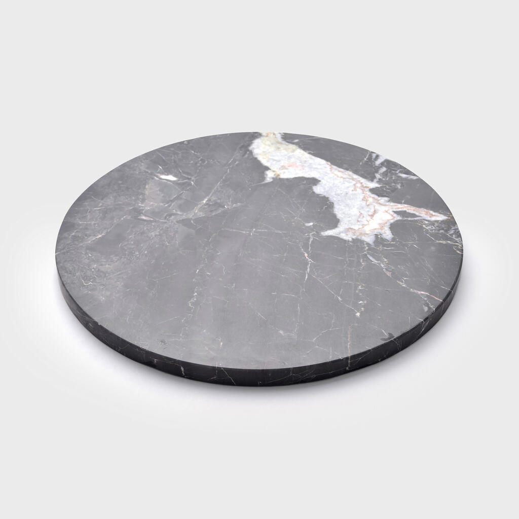 PLACA REDONDA MÁRMORE CINZA
