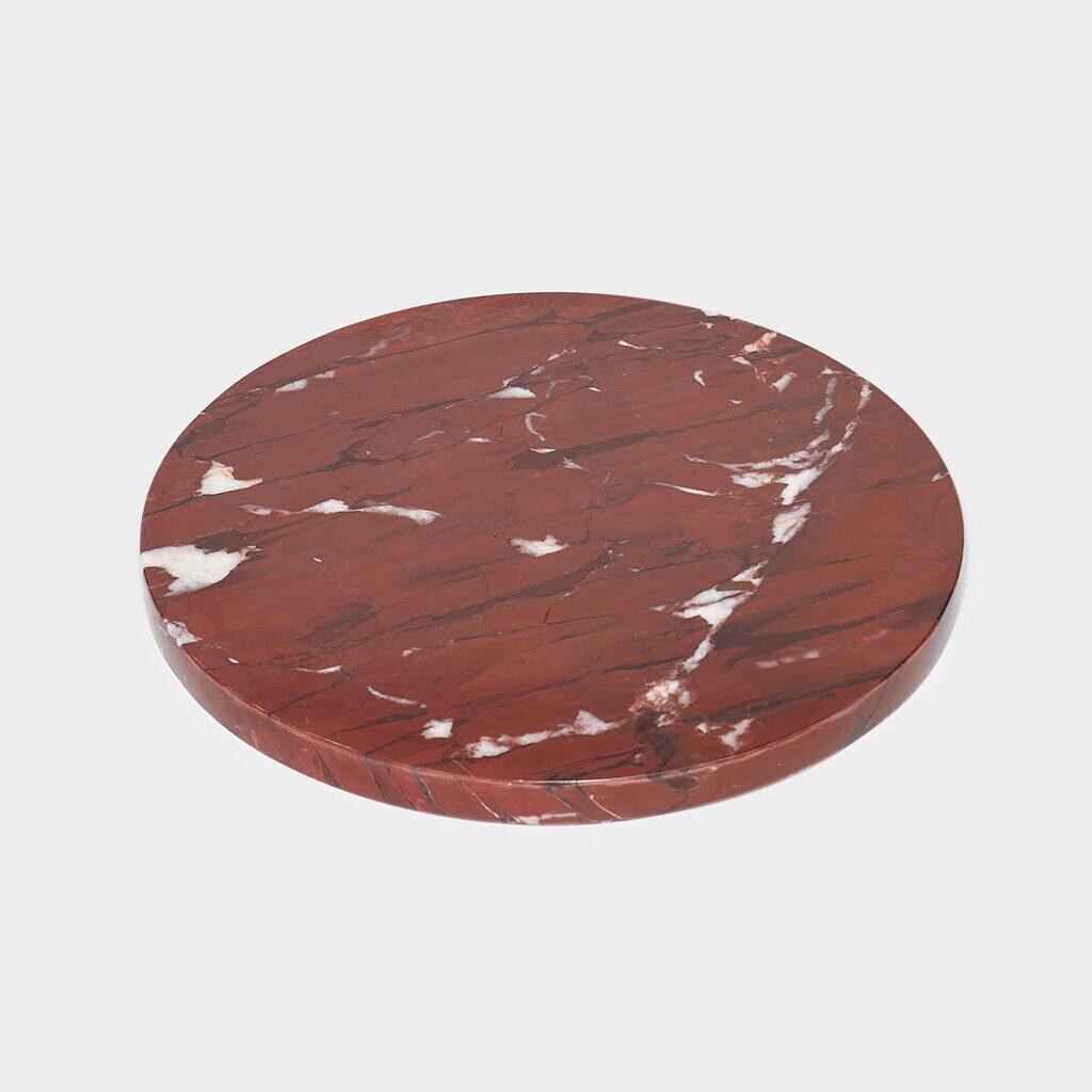 PLACA REDONDA MÁRMORE VERMELHO