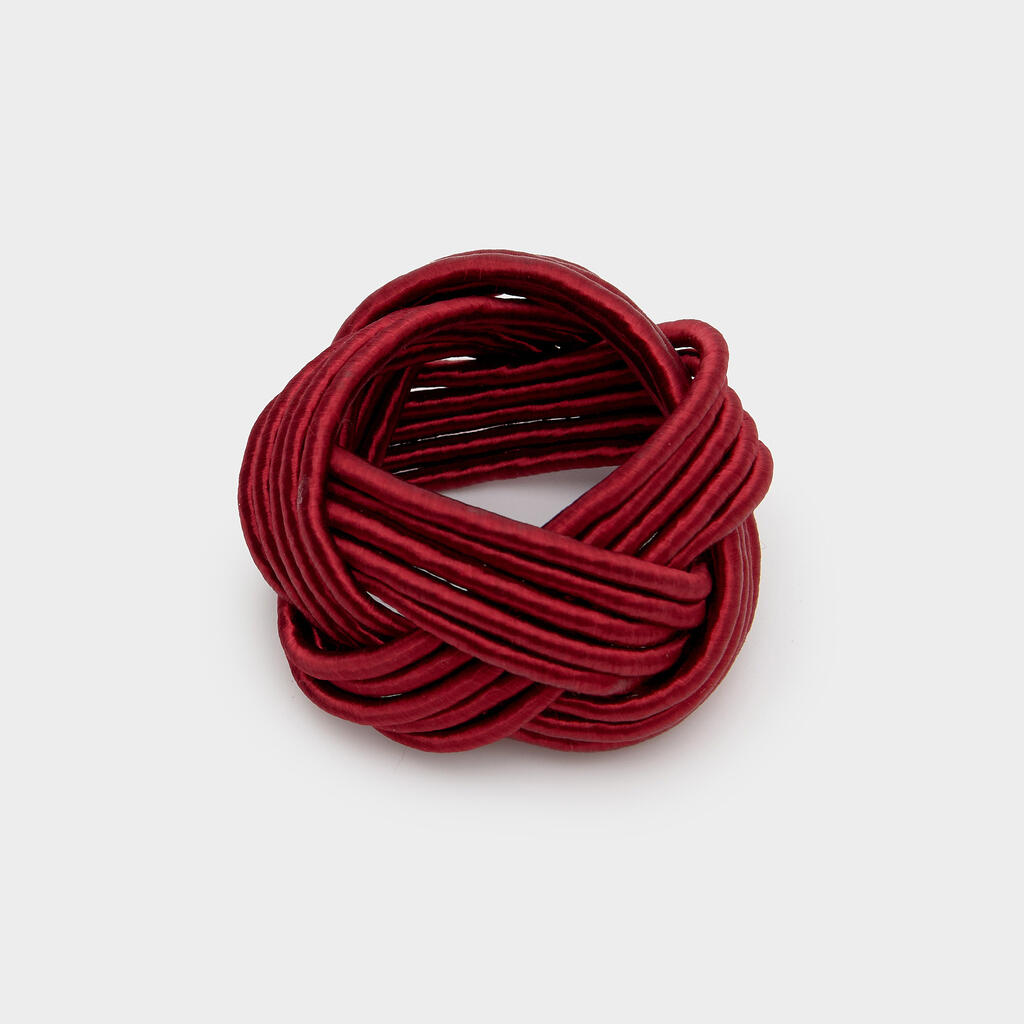 PORTA GUARDANAPO VERMELHO TRANÇA CORDA VERMELHA