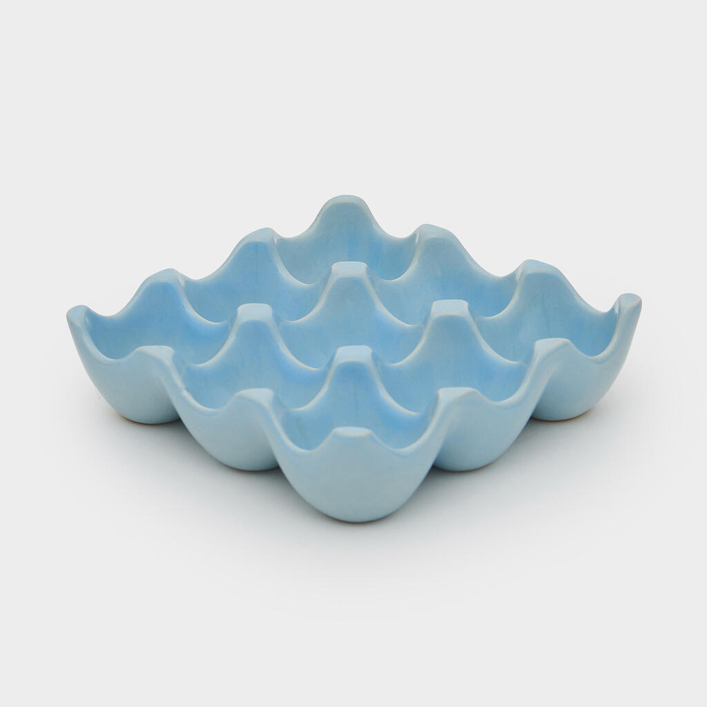 PORTA OVOS CERÂMICA AZUL