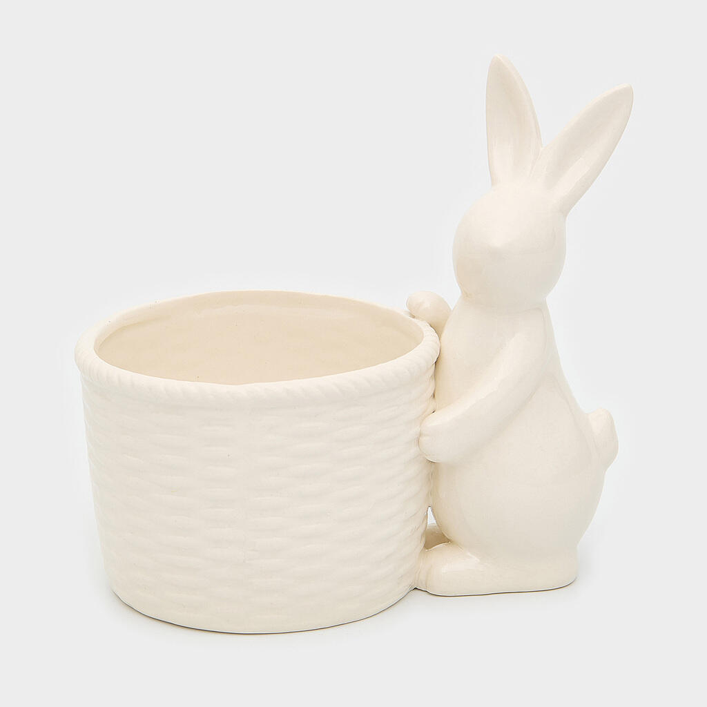 POTE PORCELANA COELHO EM PÉ