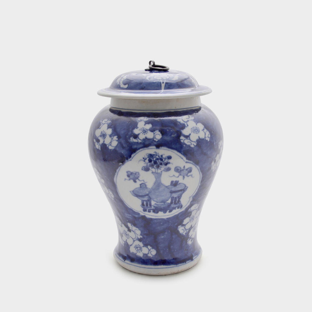 POTICHE CERÂMICA AZUL