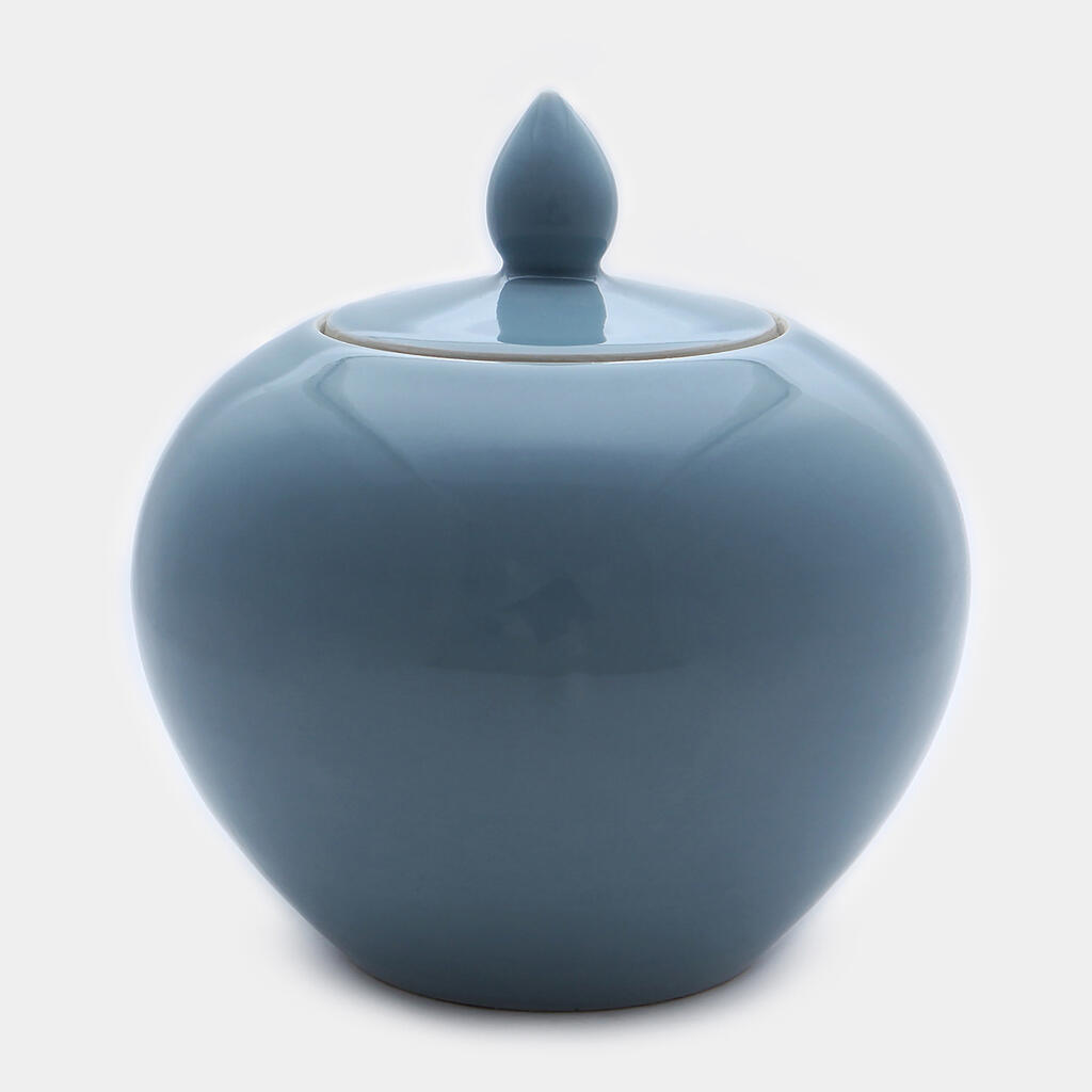 POTICHE CERÂMICA AZUL CLARO BOJUDO