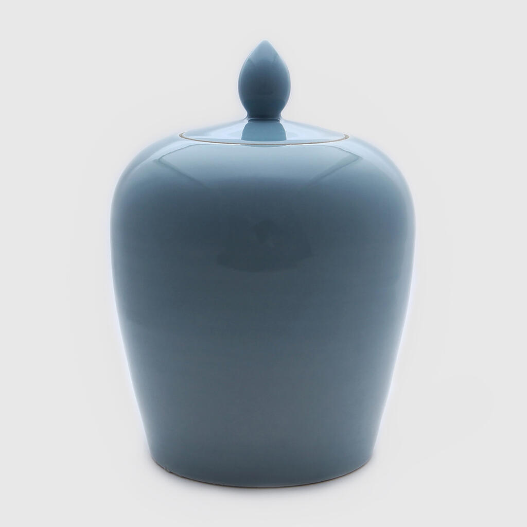 POTICHE CERÂMICA AZUL CLARO BOJUDO