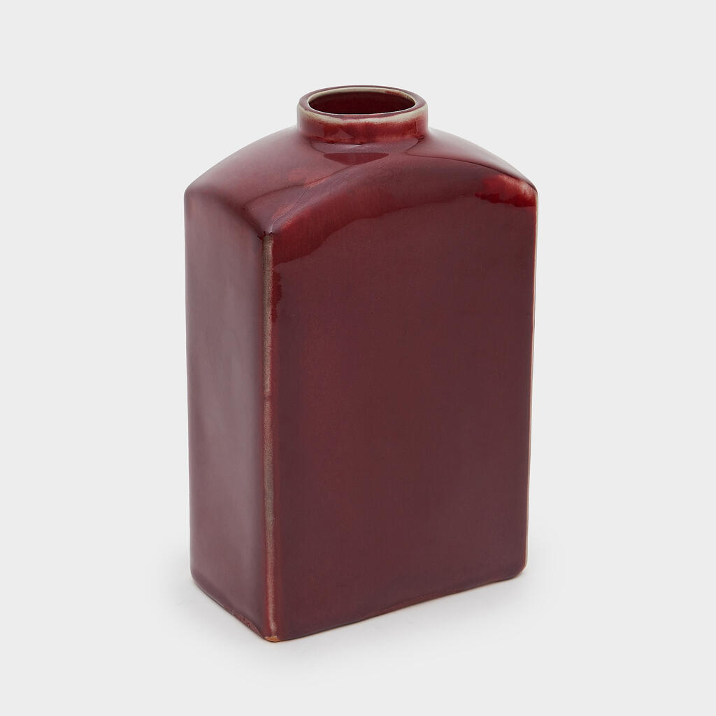 POTICHE RETANGULAR SANGUE DE BOI COM TAMPA