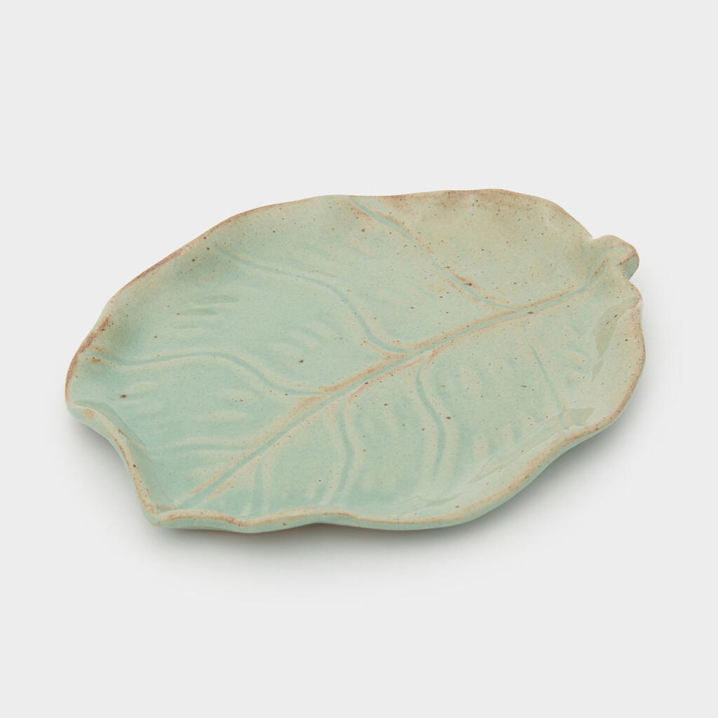 PRATO CERÂMICA CELADON FOLHA CELADON
