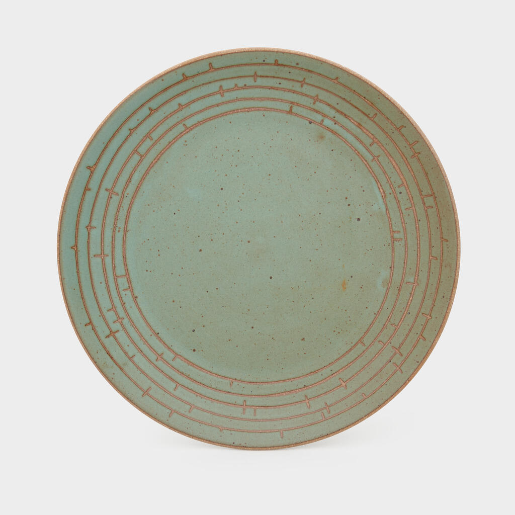 PRATO CERÂMICA CELADON ARAME FARPADO