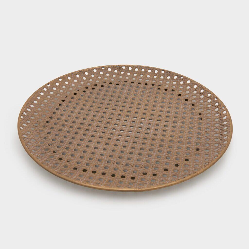 BANDEJA FERRO TRELIÇA FILETE DOURADO