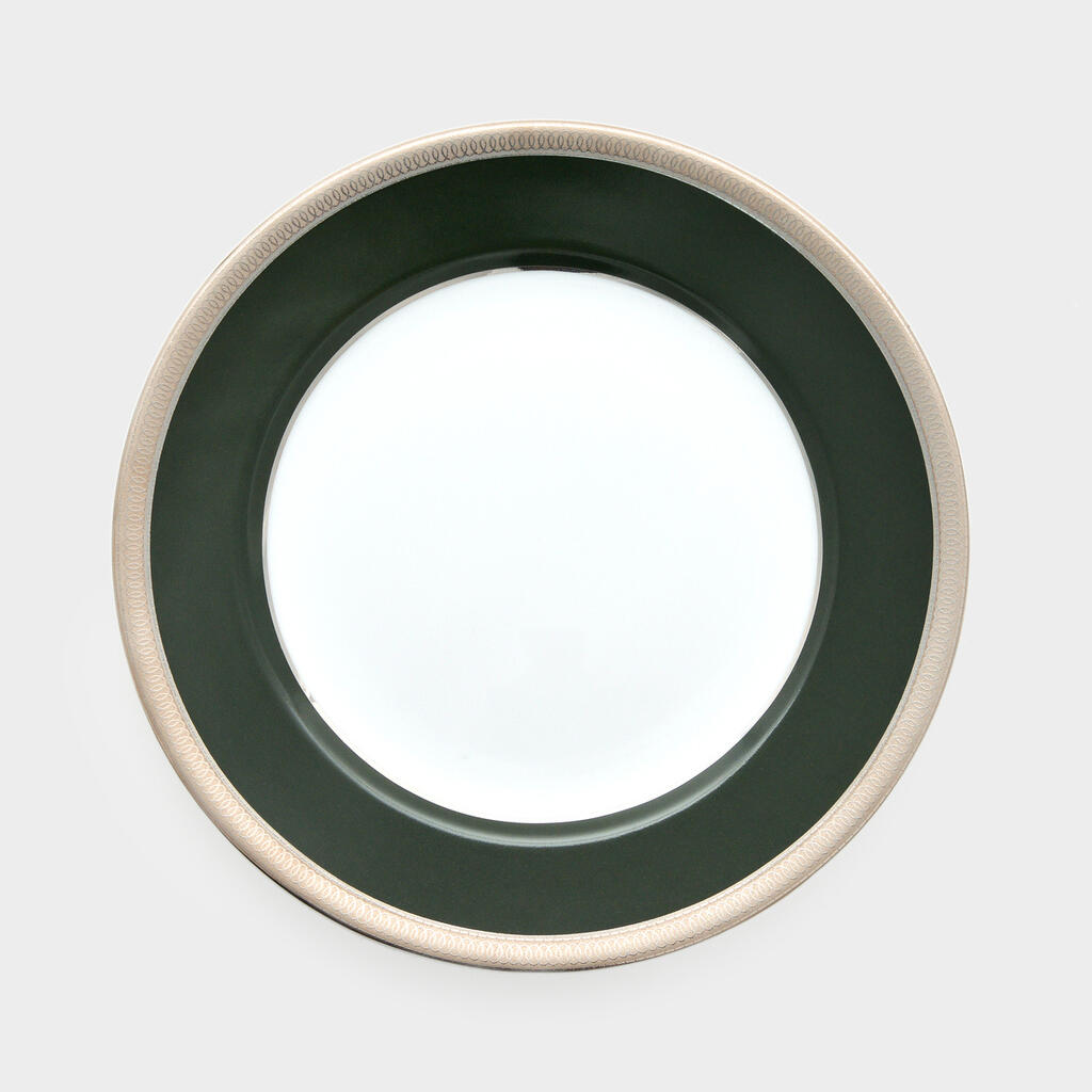 PRATO SOBREMESA KOSHER FRISO PRATA|VERDE (CARNE)