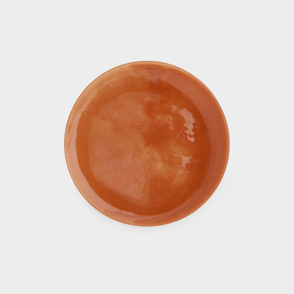 PRATO MESA VIDRO OCRE