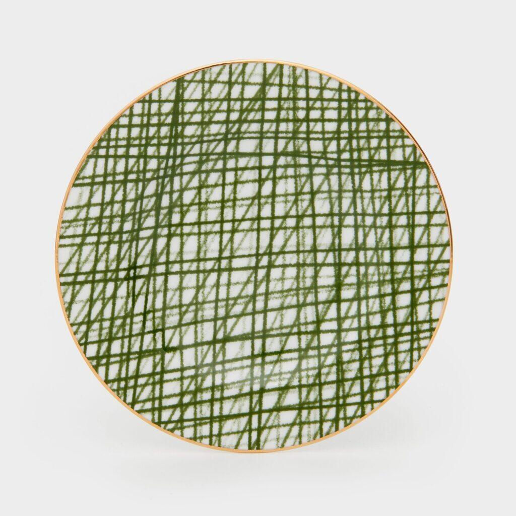 PRATO PÃO VERDE RISCADO