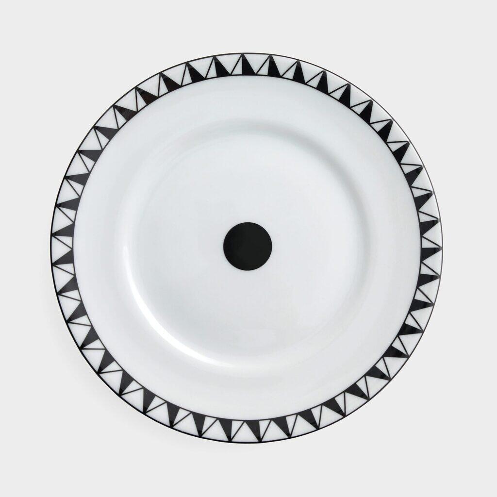 PRATO PÃO PRETO BRANCO TRIANGULO