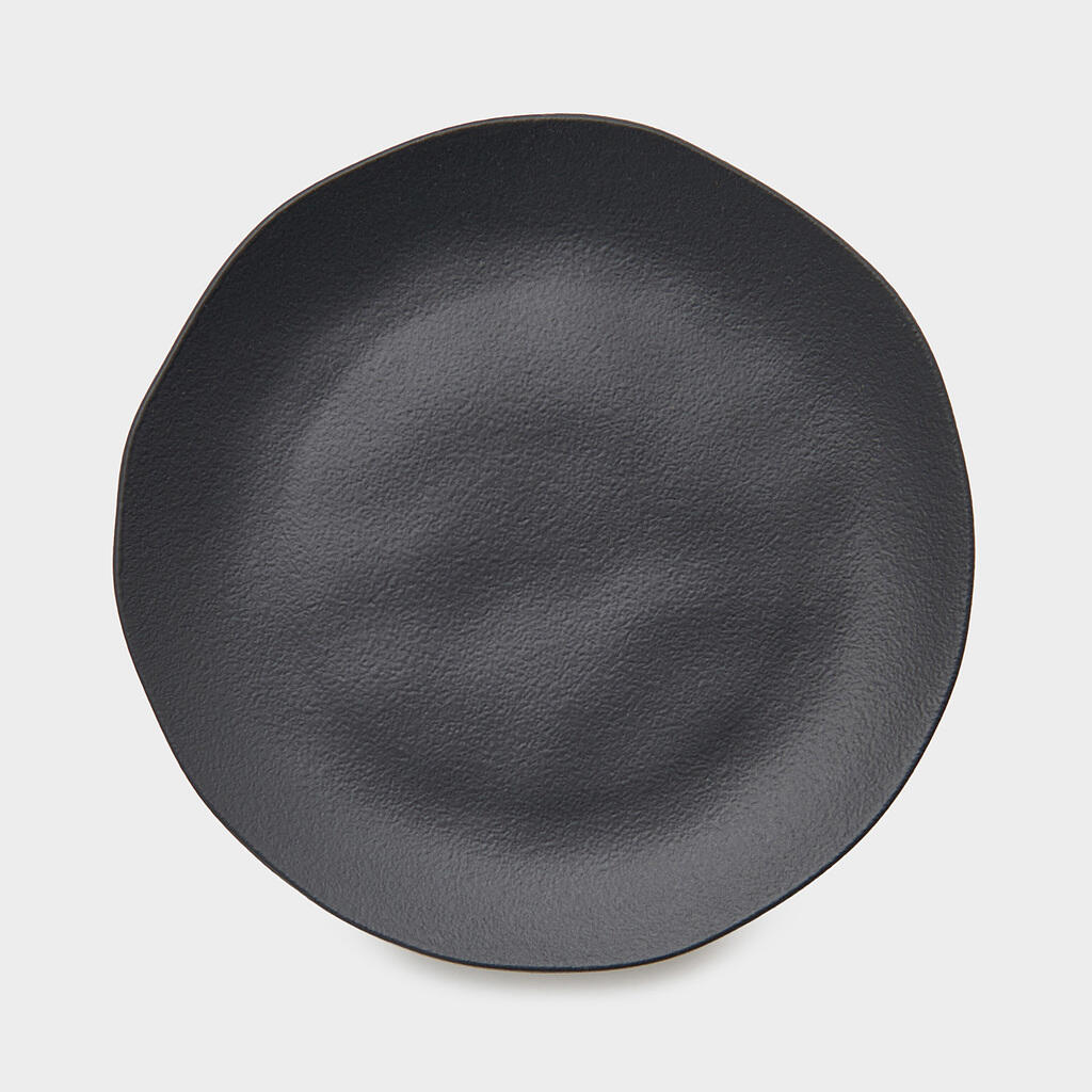PRATO SOBREMESA CERÂMICA PRETO ORGÂNICO FOSCO
