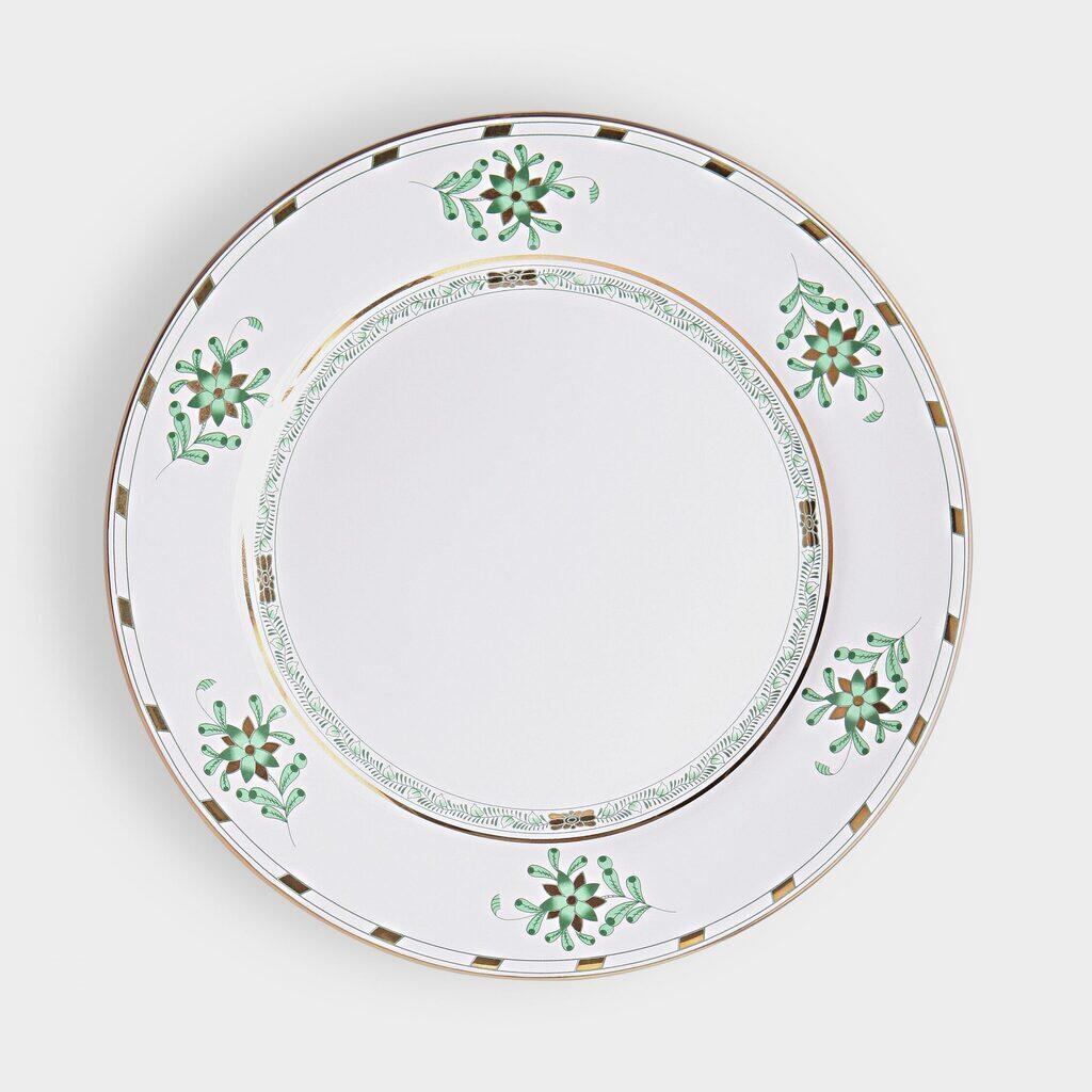 PRATO SOBREMESA VERDE DOURADO FOLHAGEM