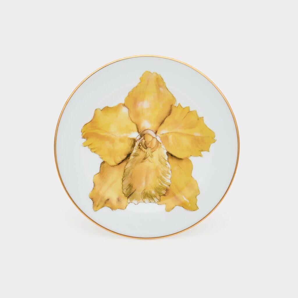 PRATO SOBREMESA ORQUIDEA AMARELA