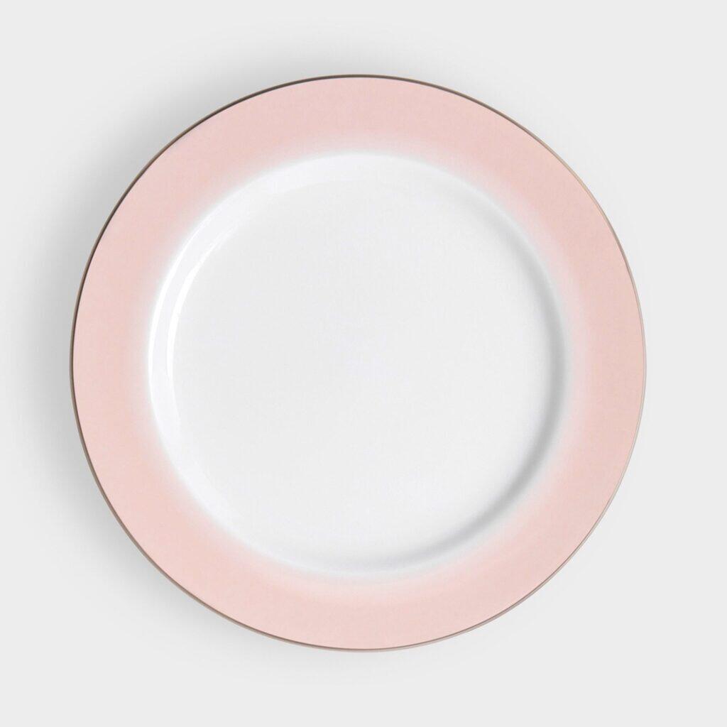 PRATO SOBREMESA ROSA FILETE PRATA