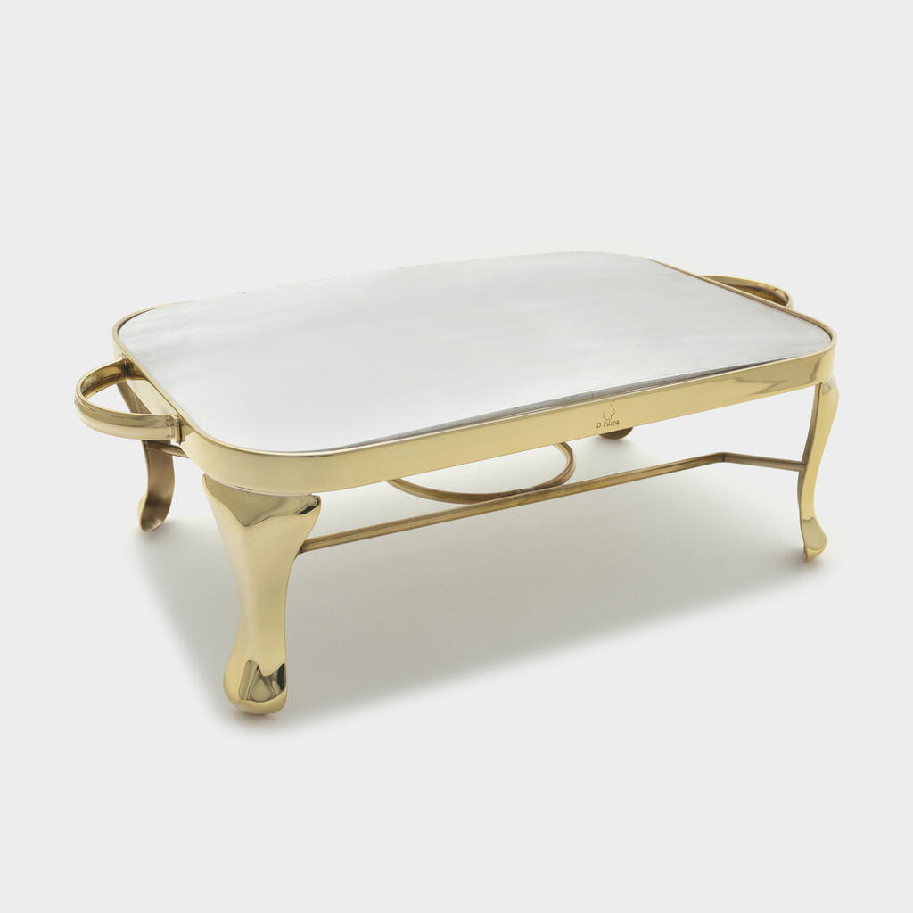 RECHAUD RETANGULAR DOURADO CHAPA