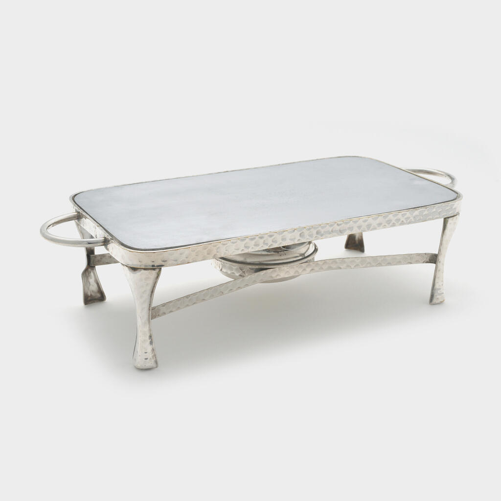 RECHAUD RETANGULAR PRATA MACHETADA CHAPA