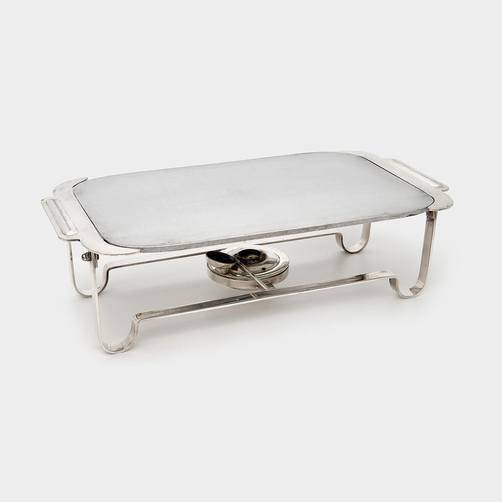 RECHAUD RETANGULAR PRATA