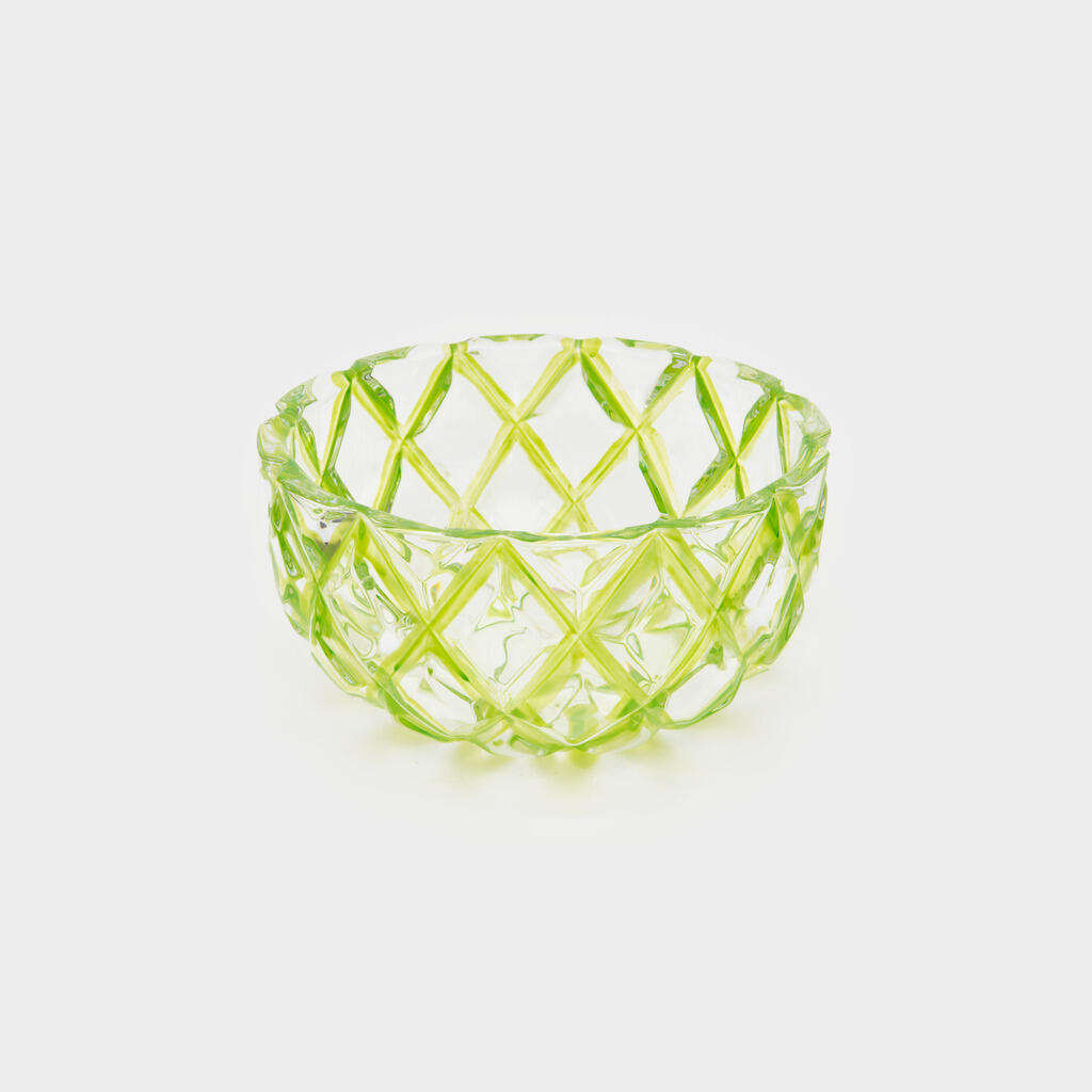 SALADEIRA CRISTAL VERDE LOSANGO