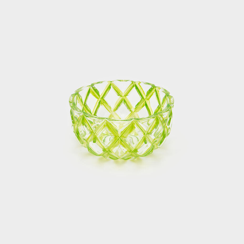 SALADEIRA CRISTAL VERDE LOSANGO