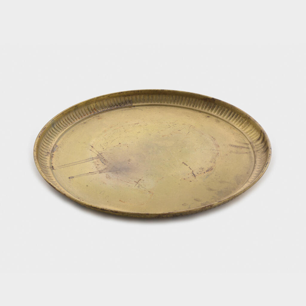 BANDEJA REDONDA LATÃO ENVELHECIDO