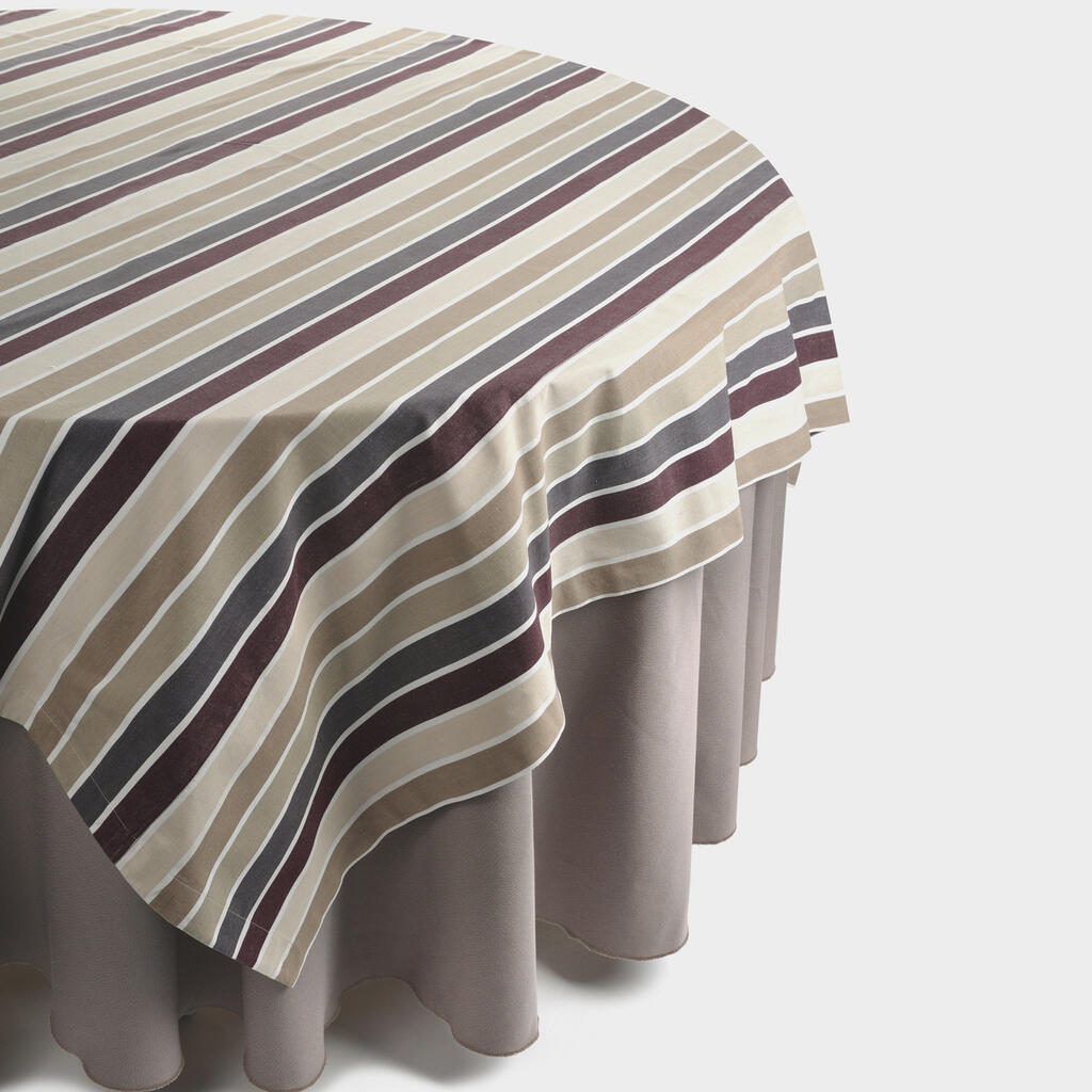 SOBRE TOALHA ADAMASCADA LISTRA AMARROM|BEGE