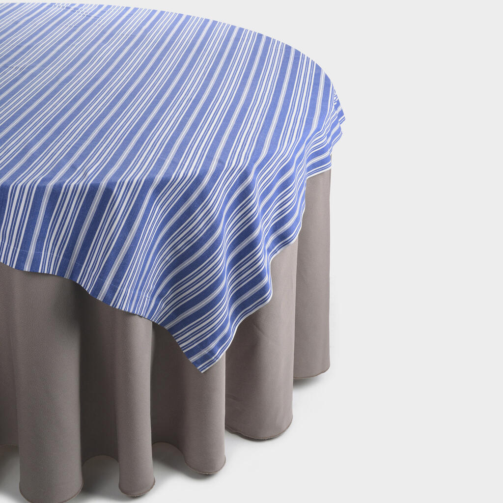 SOBRE TOALHA AZUL BRANCO LISTRA