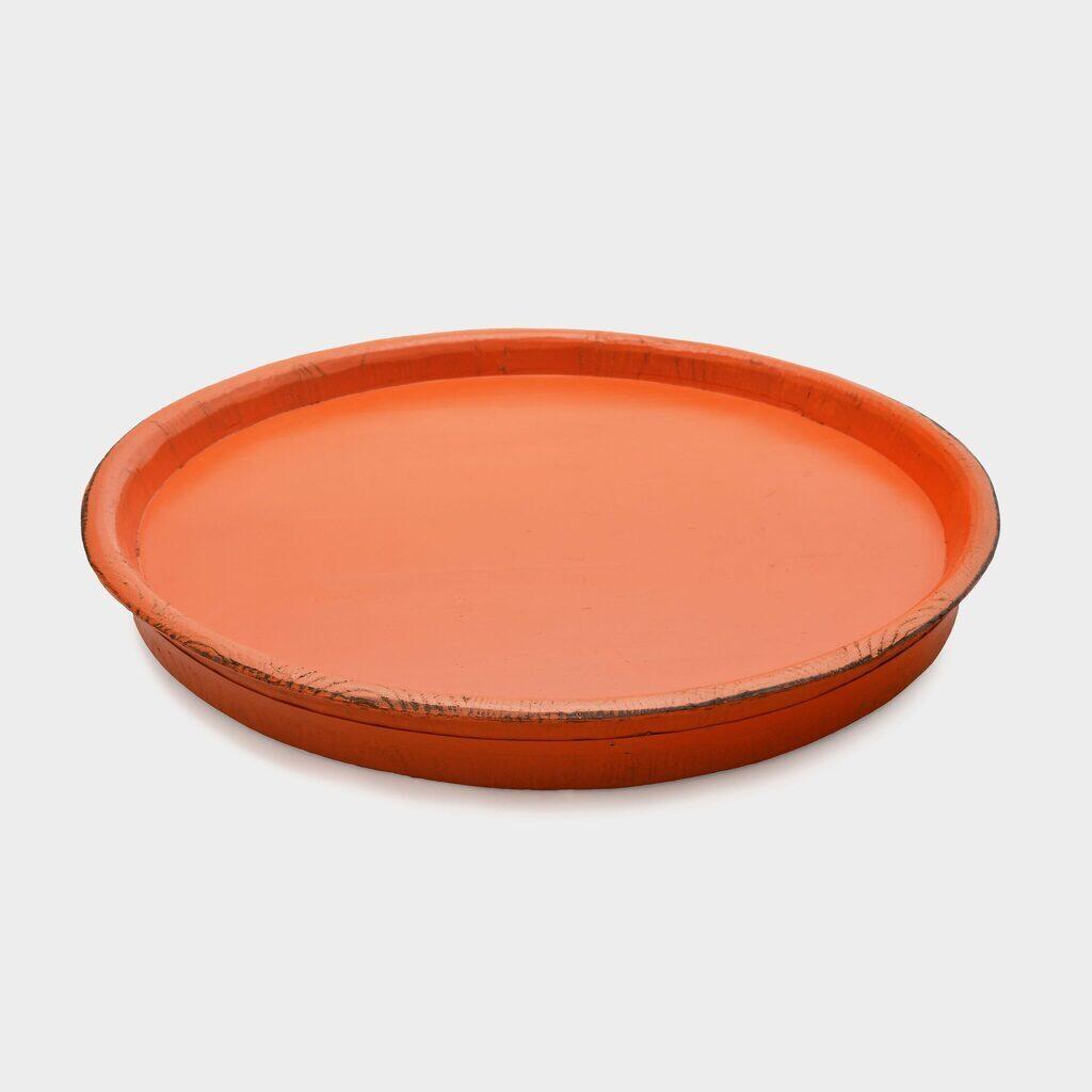BANDEJA REDONDA MADEIRA LARANJA