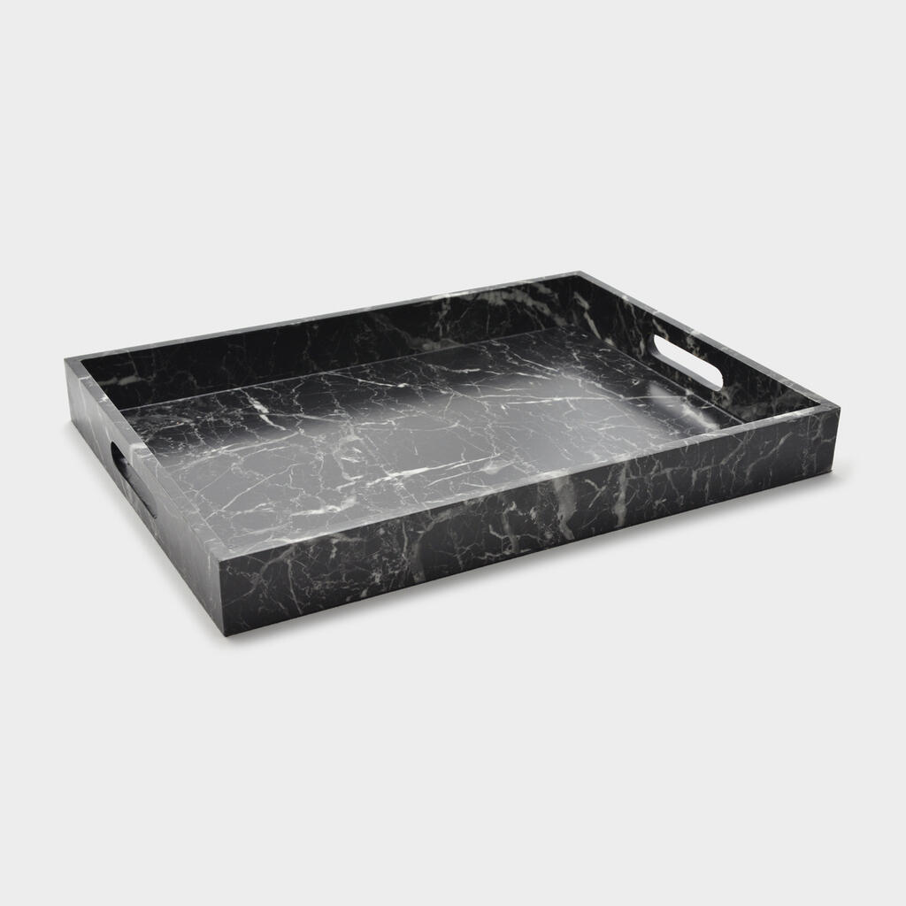 BANDEJA MADEIRA MÁRMORE PRETO