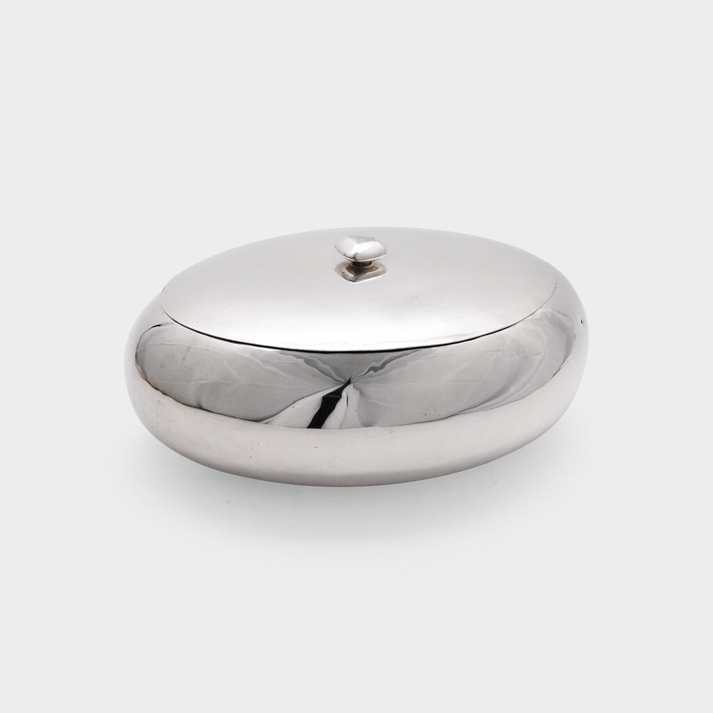 SOPEIRA OVAL PRATA LISO COM TAMPA