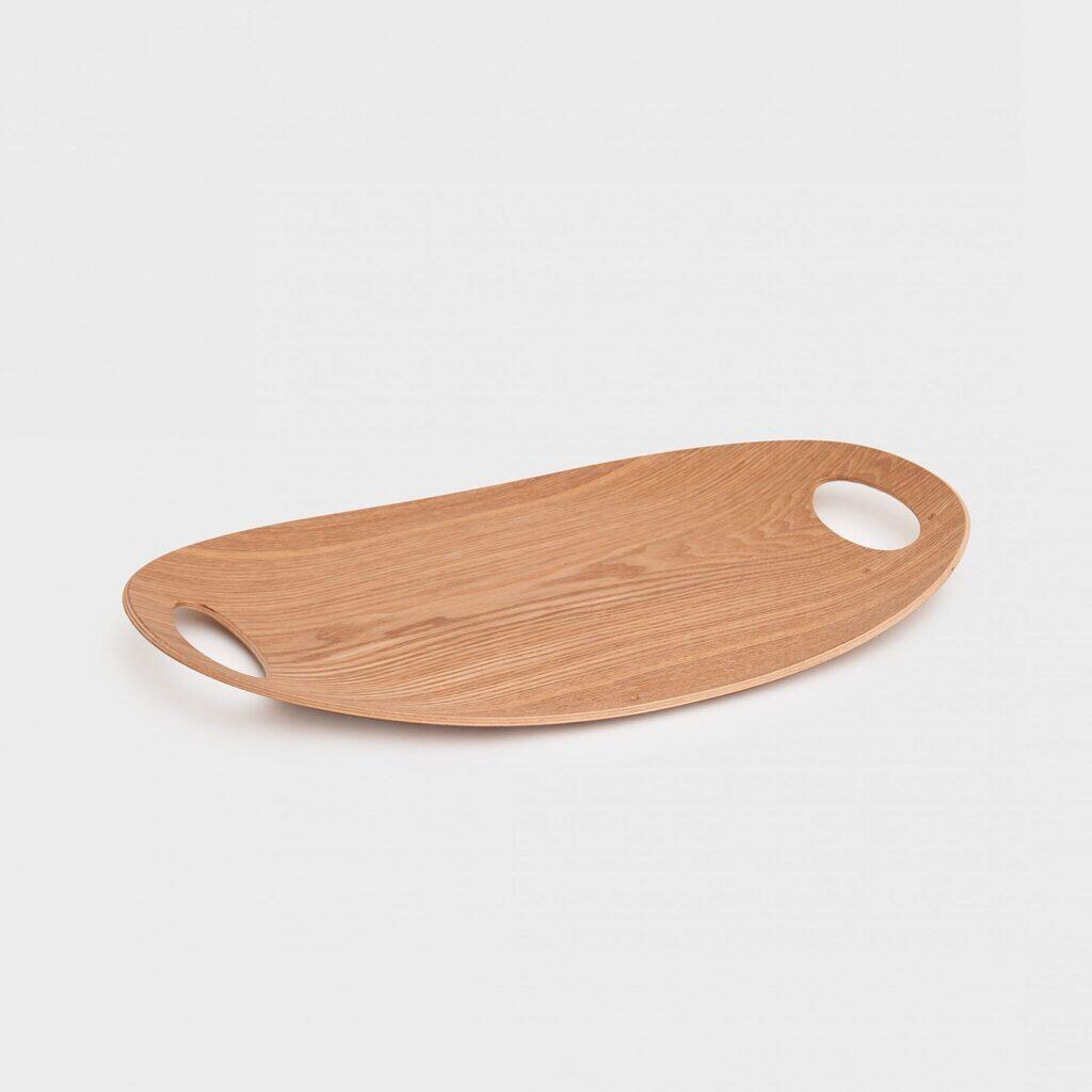 BANDEJA OVAL MADEIRA CLARA RAJADA