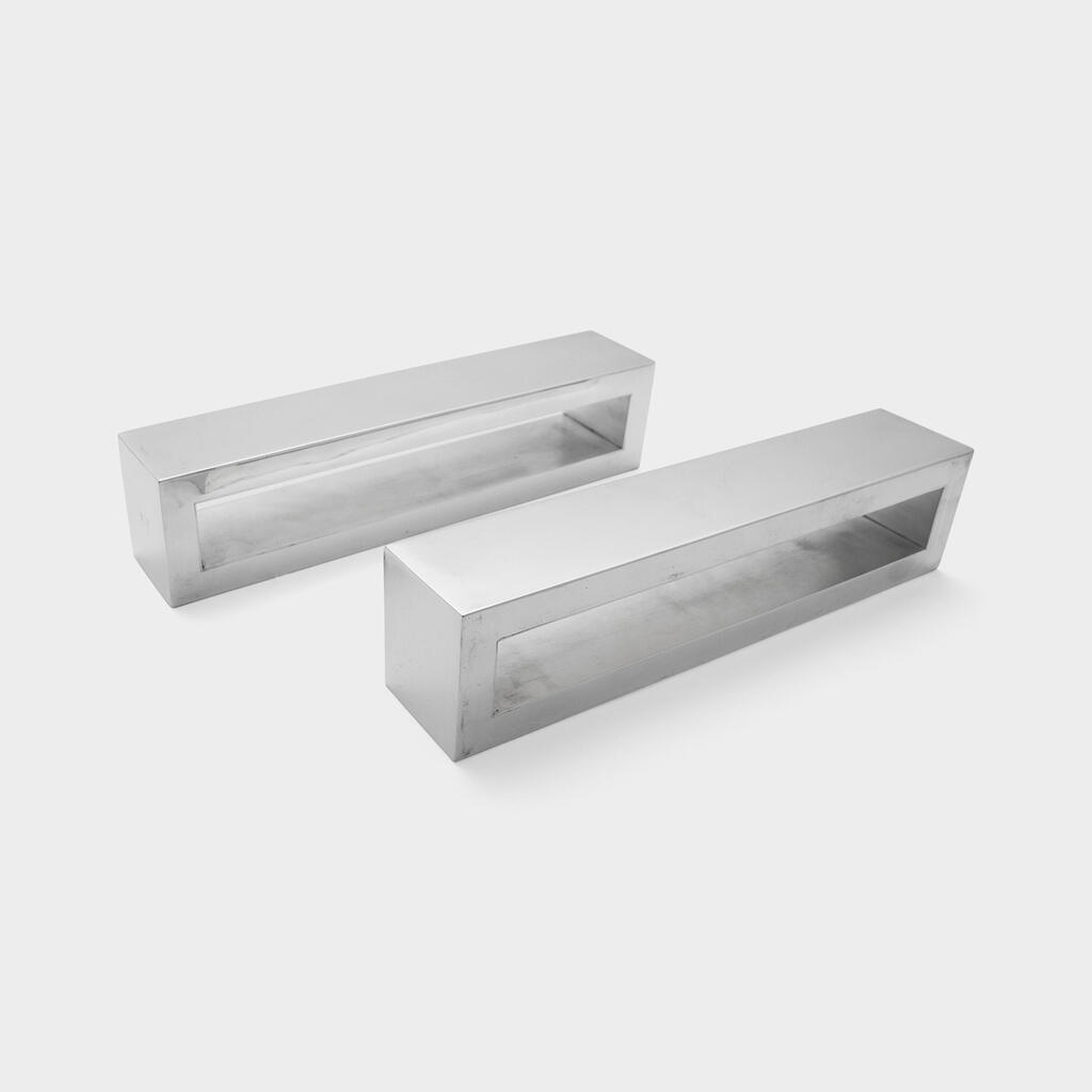 CONJUNTO SUPORTE RETANGULAR PRATA