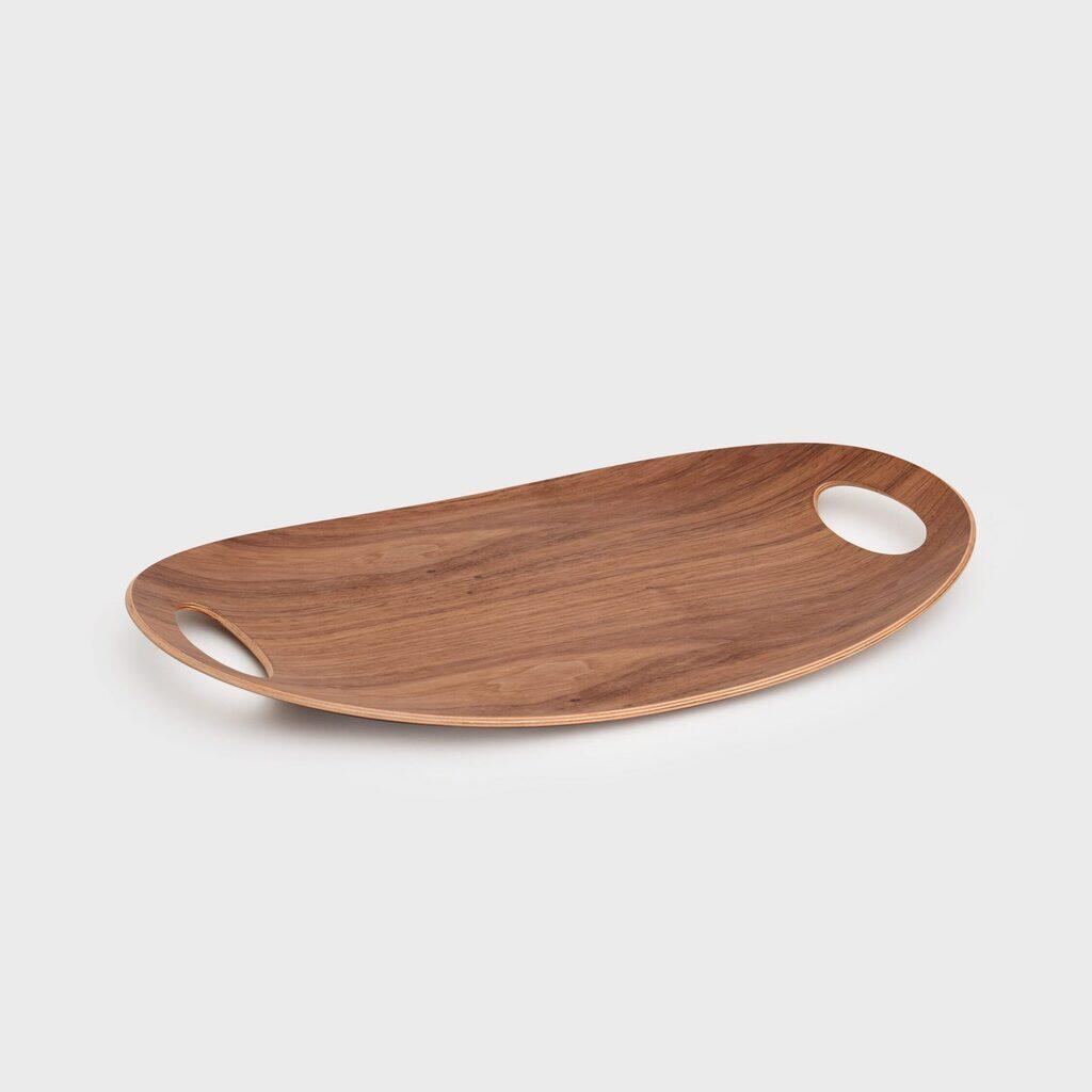 BANDEJA OVAL MADEIRA ESCURA RAJADA